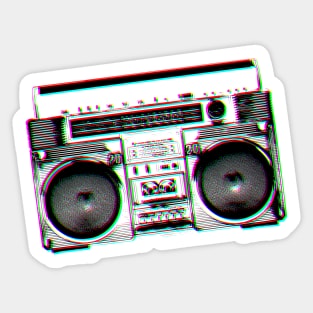 Retro Boom Box Sticker